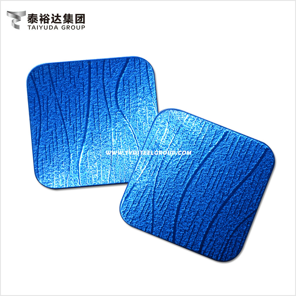 Blue PVD Color Embossed Sus304 Stainless Steel Sheet for Wall Clading